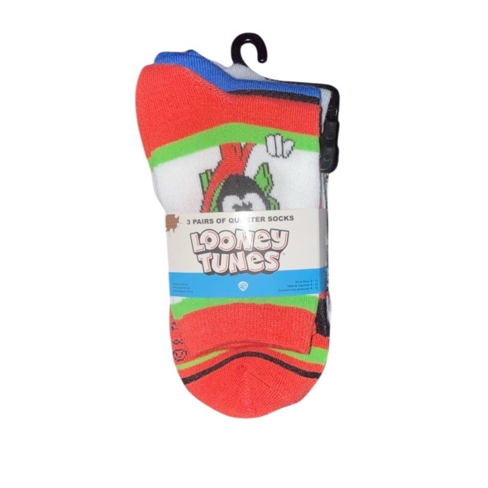 Looney Tunes Socks Mens One Size 3 Pair Quarter Low Cut Bugs Daffy